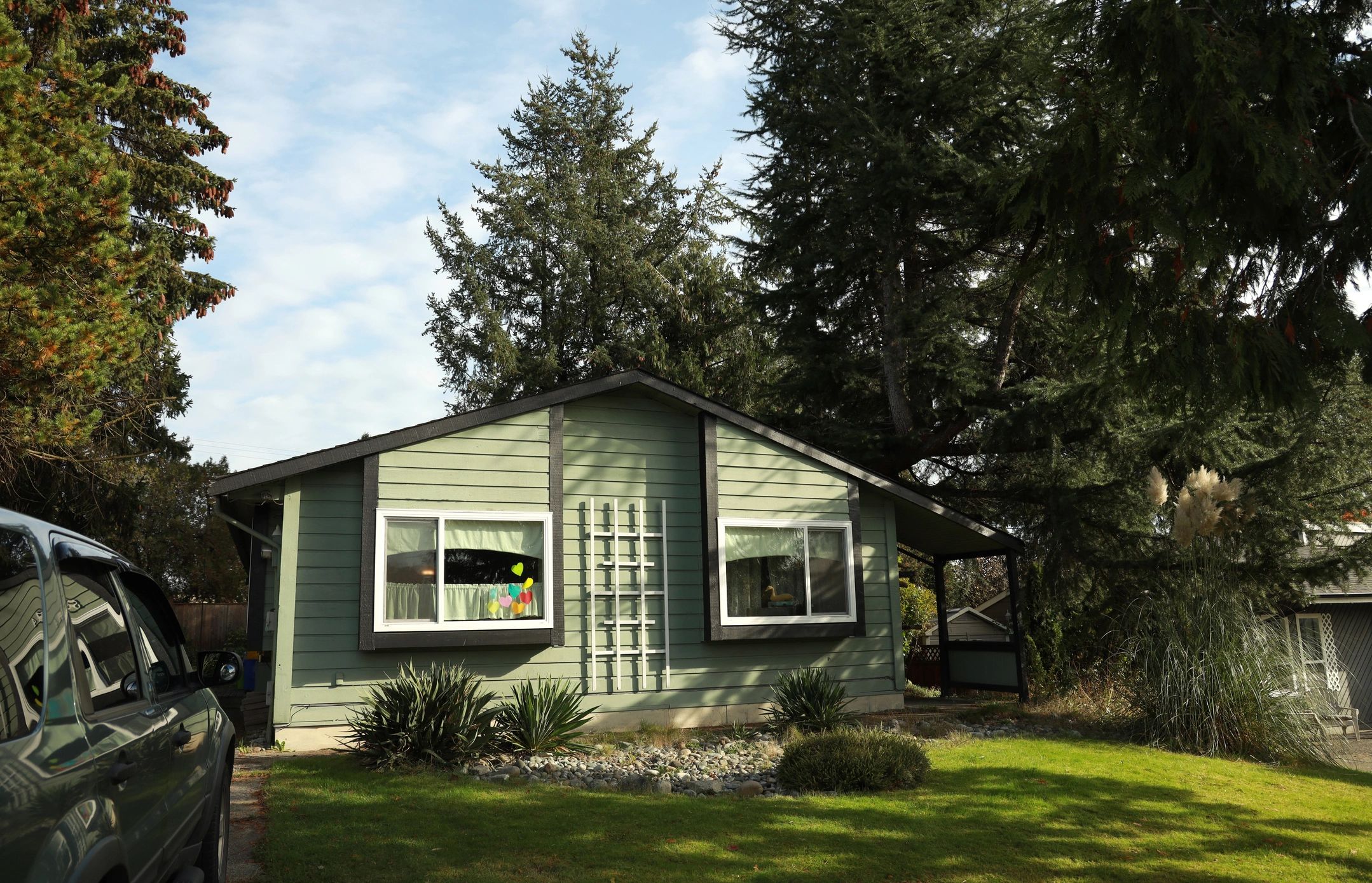 Suburban home exterior in a neighborhood