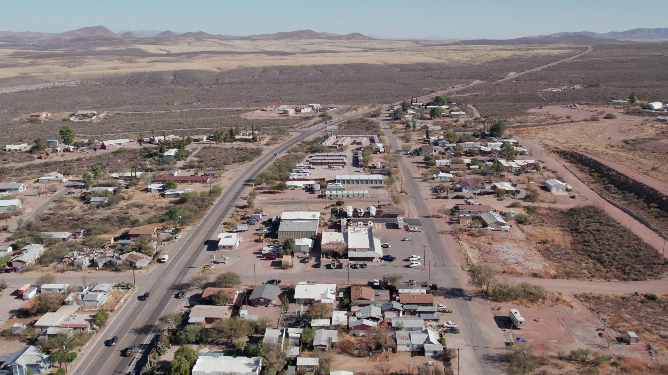 Residential neighborhood on the outskirts of a desert community